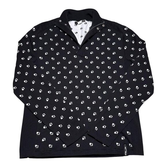 Ralph Lauren RLX Men's The Biltmore 1/4 Zip Men's Black Golf Sweater Medium - Picture 1 of 6